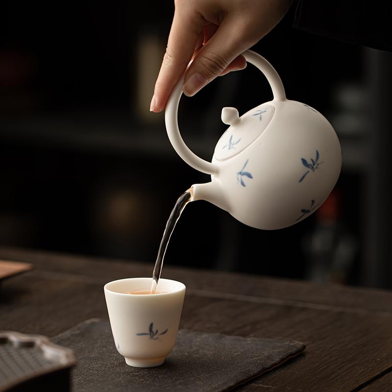 

Chinese Handmade Ceramic Teapots Master Hand-painted Orchid Tea Pot Beauty Tea Infuser Kettle Travel Portable Tea Set Teaware