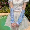 Womens Long Arm Leg Sleeves Ultrathin Lace Sun Protective Cooling Ice Silk Arm Leg Covers Fingerless Gloves Accessories