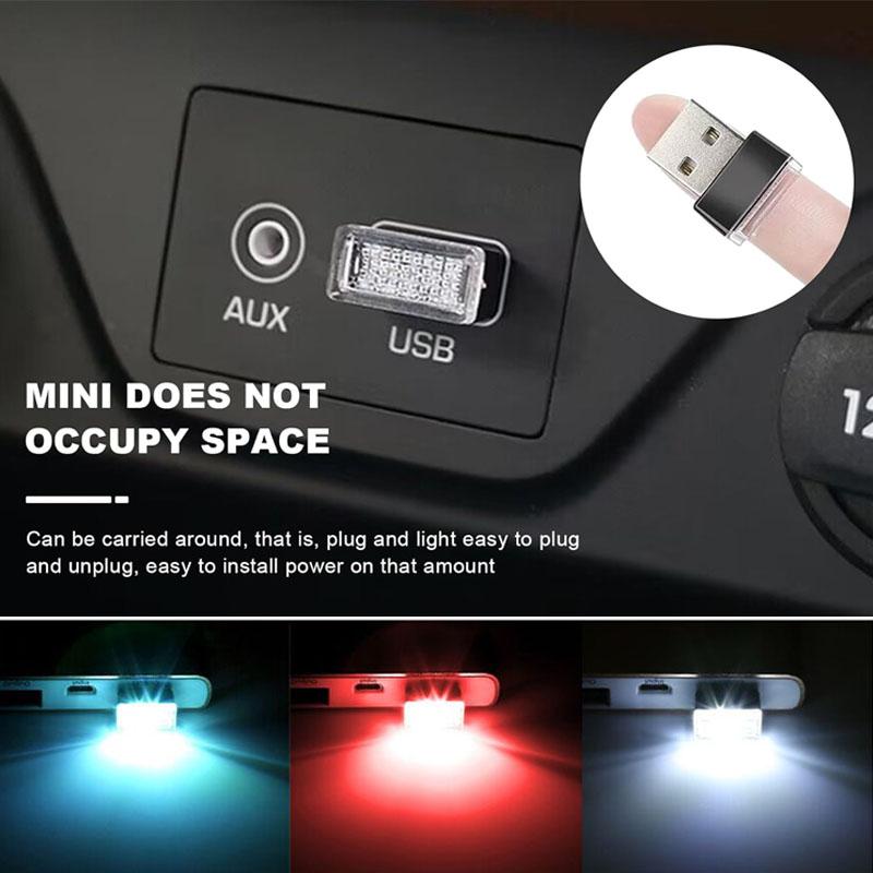 1/2/4PCS Mini USB LED Car Light Auto Interior Styling Atmosphere Decorative Lamps Emergency Lighting Portable Ambient Lights