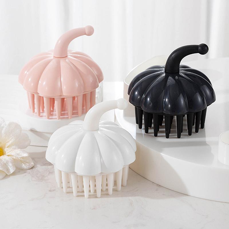 1 Stück Kürbisform Shampoo Kopfhaut Massagebürste Silikon Körperbürste Haarwaschkamm Bade Spa Duschmassage Haarbürste