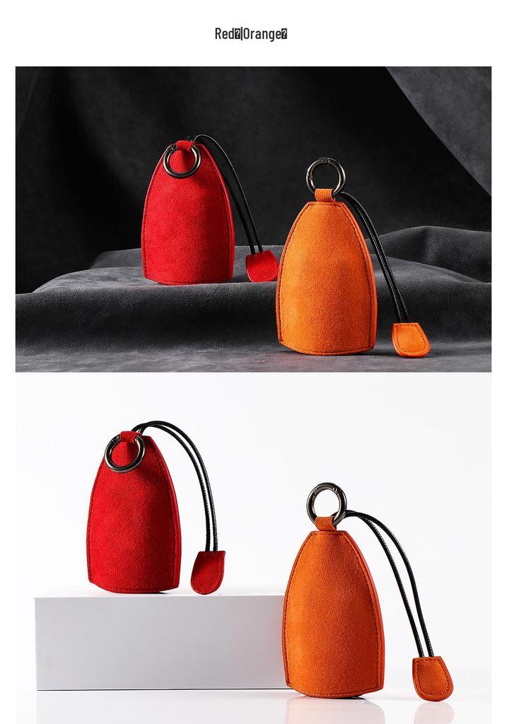 Universal Alcantara Car Key Bag for Men & Women, Compatible with Bentley, Hongqi, Lincoln – Fashionable Pull-Out Keychain.