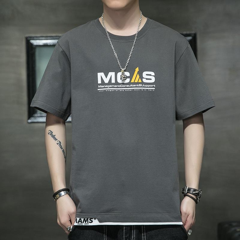 Men's Short Sleeve T-shirt Summer Loose T-shirt Cotton Plus Size T-shirt