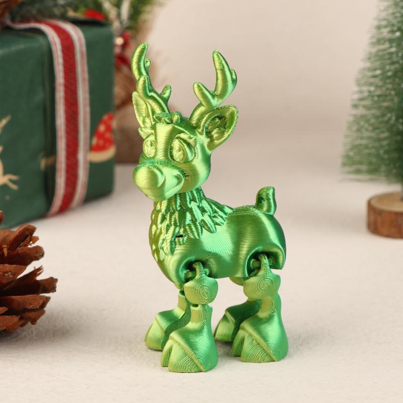 3D-печатная милая рождественская фигурка лося с подвижными суставами, декор для офиса, подарок для детей, имитация статуэтки, украшение