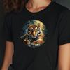 T-Shirt Women Tiger Portrait Motif Cotton Size XS To 3XLWill Open In New Window or Tab
