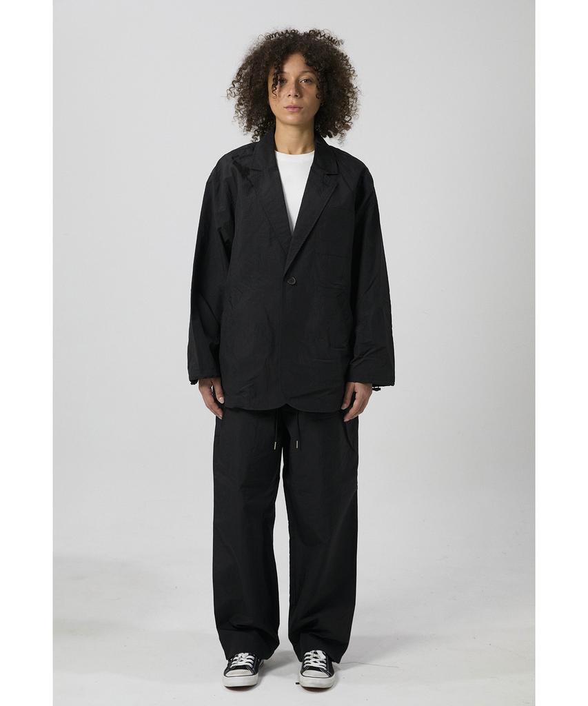 Akau Oversized Nylon Ripstop D-Line Pants (Black)