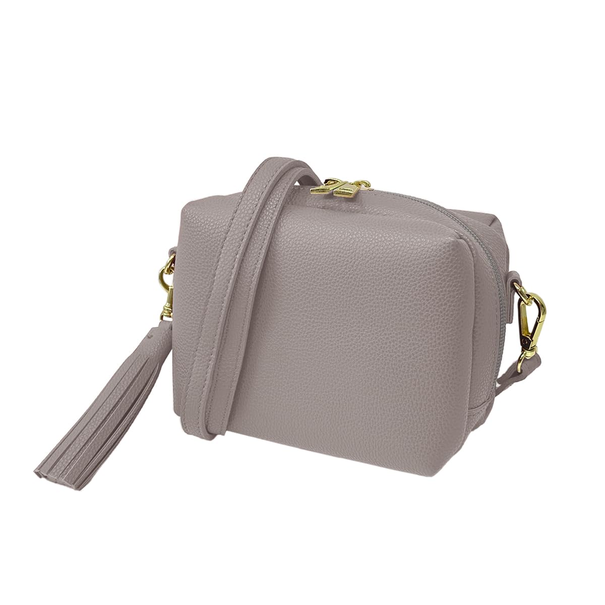 

Gisele Women s Mini Shoulder Bag with Tassel, Wide Gusset, and Boa Lining, Perfect for Travel or as a Secondary Bag (Greige (PU))
