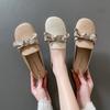 Half slippers women's one-pedal low-heeled summer wear new flat-bottomed bow non-slip lazy Muller French cool slippers