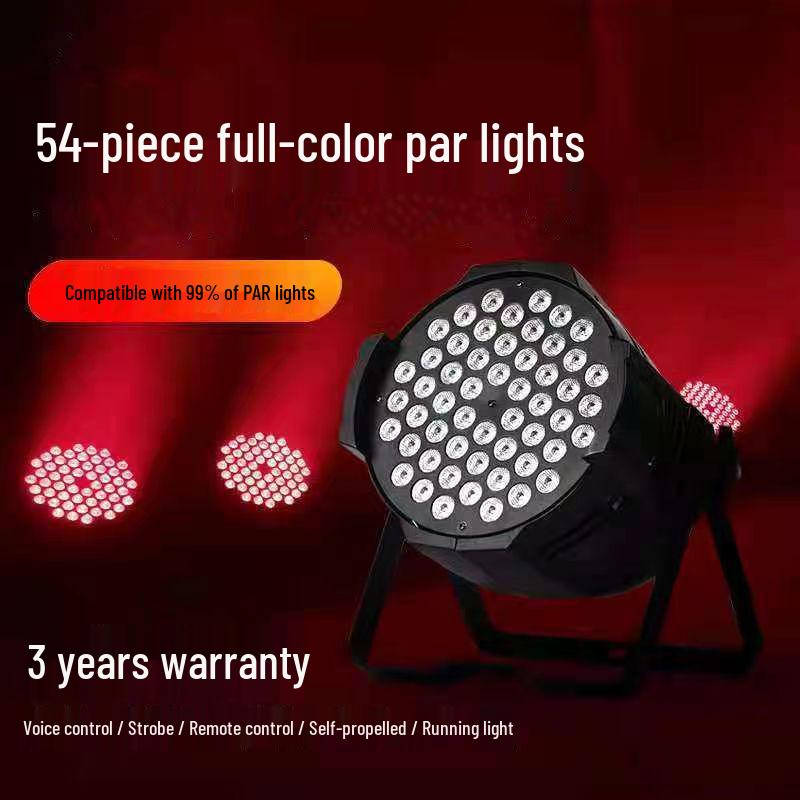 54-Piece 3W Full Color LED Stage Lights for Weddings and Events
