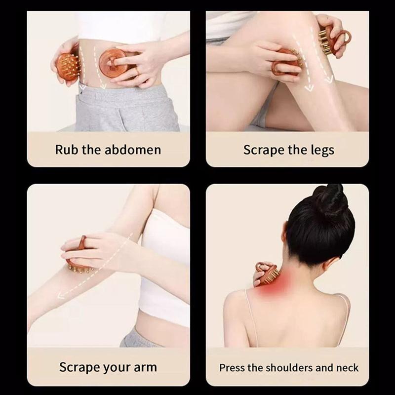 Professional Lotus Seedpod Beauty Brass & Rosewood Facial Gua Sha Tool Eye Relaxation Spot Meridians Acupoint Massage Handheld