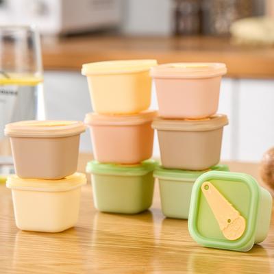 Moule à glaçons avec poignée Couvercle hermétique Libération facile Silicone de qualité alimentaire Moule à glaçons Plateau pour congélateur Complément alimentaire pour bébé