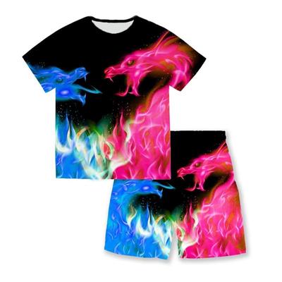 Casual Kids Clothes 2 Piece Set Clothing Cool Boy T-shirt + Shorts Clothing Boys Tracksuit Children Baby Clothes