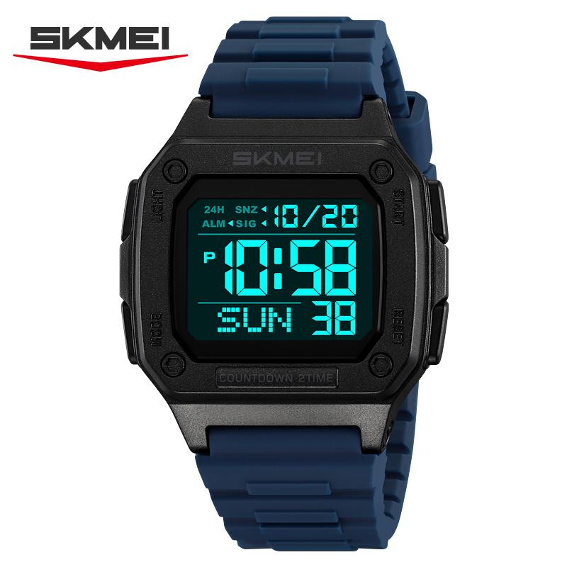 SKMEI 2456 New Outdoor Sport Digital Watch for Men Waterproof Mens LED Digital Electronic Wristwatch Display Clock Reloj Hombre