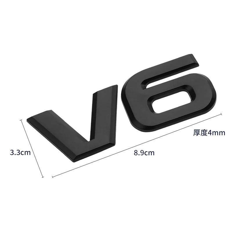 

3D Металеві Логотипи V6 V8 для Автомобіля Універсальні Зовнішні Наклейки Наклейка для Захисту від Подряпин на Задню Кришку Авто Аксесуари