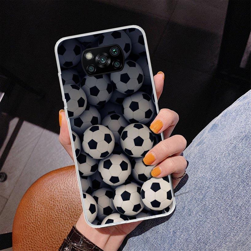 Football Soccer Ball Design Phone Case For Xiaomi Poco X7 X6 X5 Pro F7 Ultra Redmi 15C 15 13C 13 12C 12 10 10A 10C 9 9A 9C 9T Co