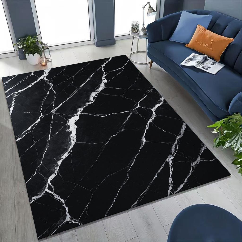 2026 Luxurious Marble Black Green Gold Colorful Stone Texture Rug for Bedroom Living Room Sofa Home Doormat Decor,Non-slip Mat