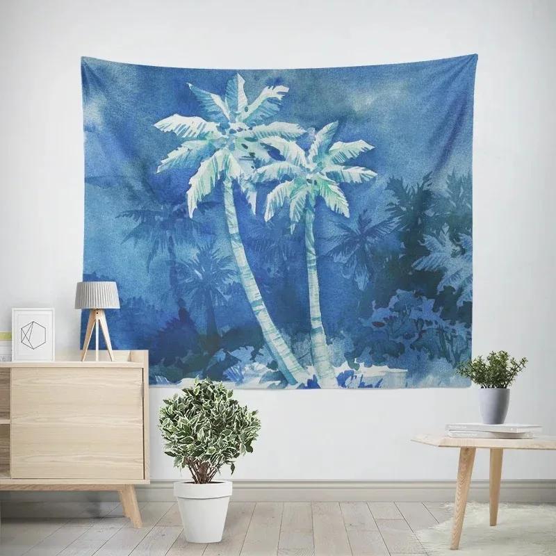 Декоративный гобелен с изображением тропической кокосовой пальмы. Декор для дома — фото 10