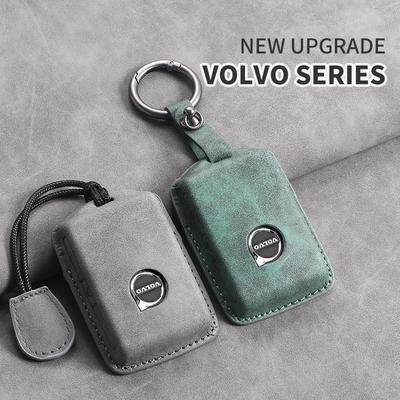 Volvo S60 S90 XC40 XC60 XC90 V60 V90 T6 T8 için 3 Düğmeli Deri Araba Anahtar Kılıfı Kapağı Otomatik Anahtar Kabuk Koruyucu Aksesuarlar