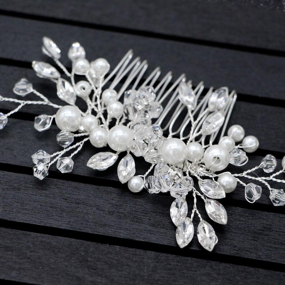 Pearls Rhinestone Leaves Wedding Hairstyles Jewelry Bridal Tiaras Hairbands  Girls