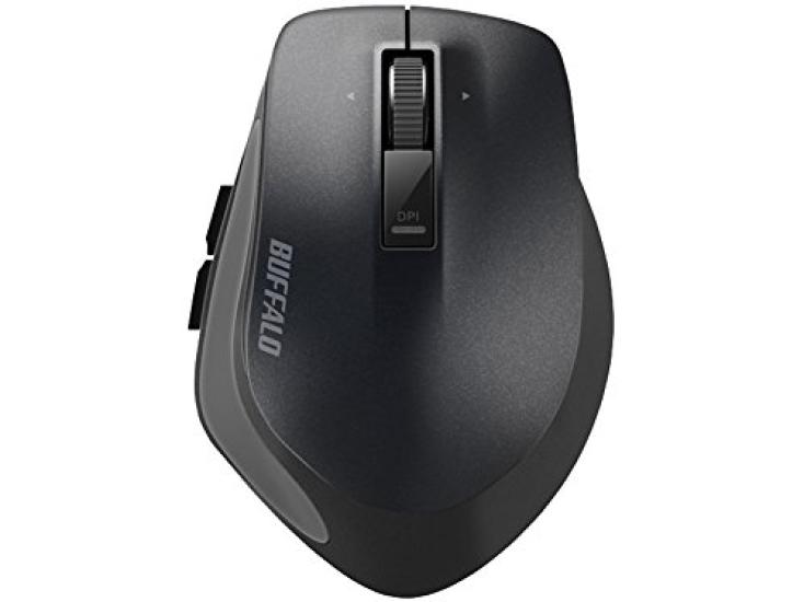 Buffalo Wireless BlueLED Premium Fit Mouse, Size M, Black