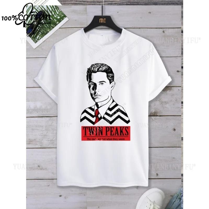 Classic Harajuku Twin Peaks Printed Unisex Cotton Shirt Loose T-shirt Top Short Sleeve O-neck Street Fashion Hot Product