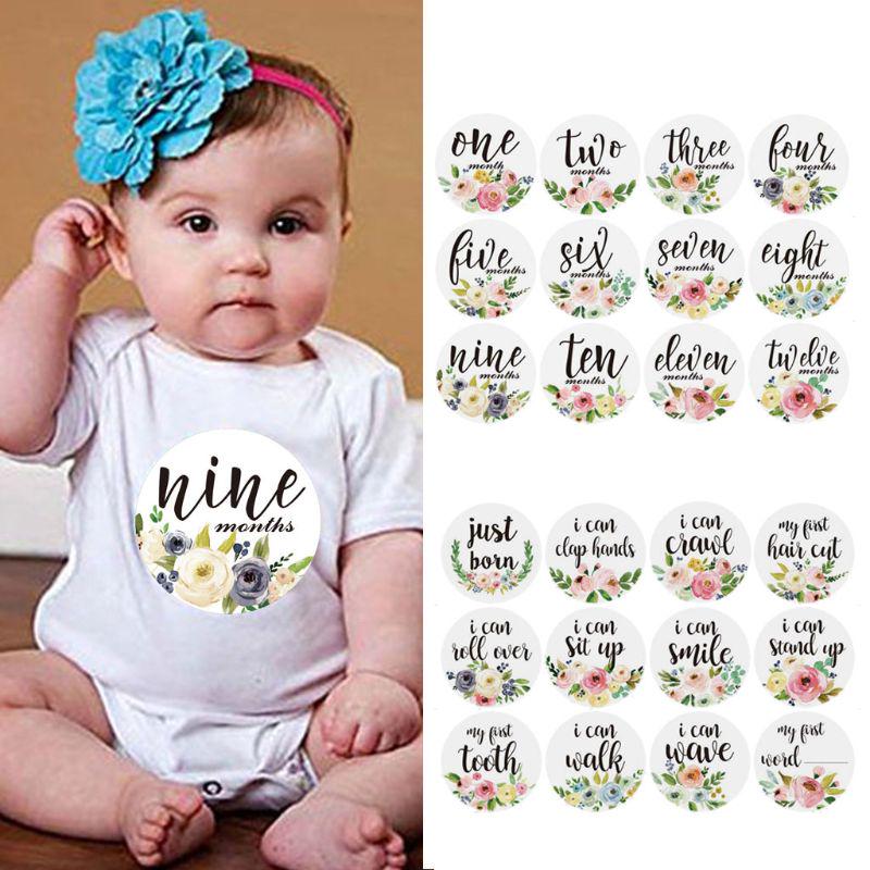 12Pcs Baby Monthly Stickers and Milestone Stickers Neutral Baby First Year Month
