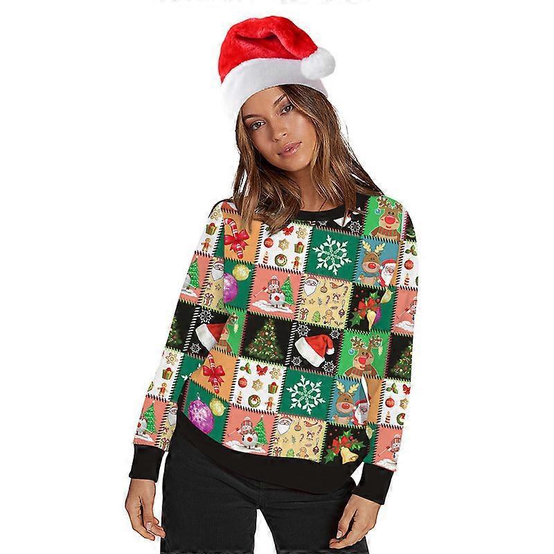 Colorful House Unisex's Ugly Christmas Jumper Sweater Printed Pullover, Halloween 3D Digital Print Sweatshirt