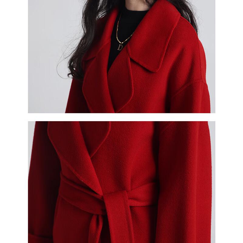 Fengxun Women's Pure Wool Double-faced Coat