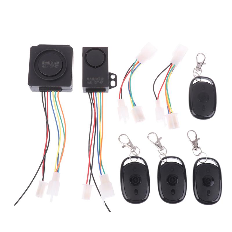 48-72V Anti-Theft E-Bike Alarm Scooter Security Dual Remote Control Detector Alarm Anti Lost Remote Control Detector Alarm