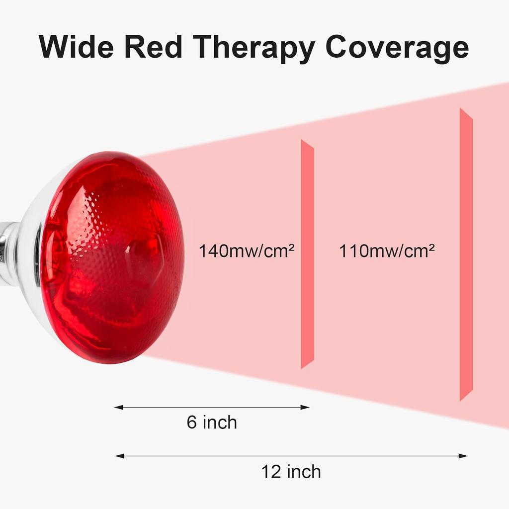 Infrared Bulb Heat Lamp, Red Light Therapy Heat Bulbs, Infrared Light Bulb Suitable for E26/E27 Socket Red Infrared Bulbs for Body/Pet (100, Watts)