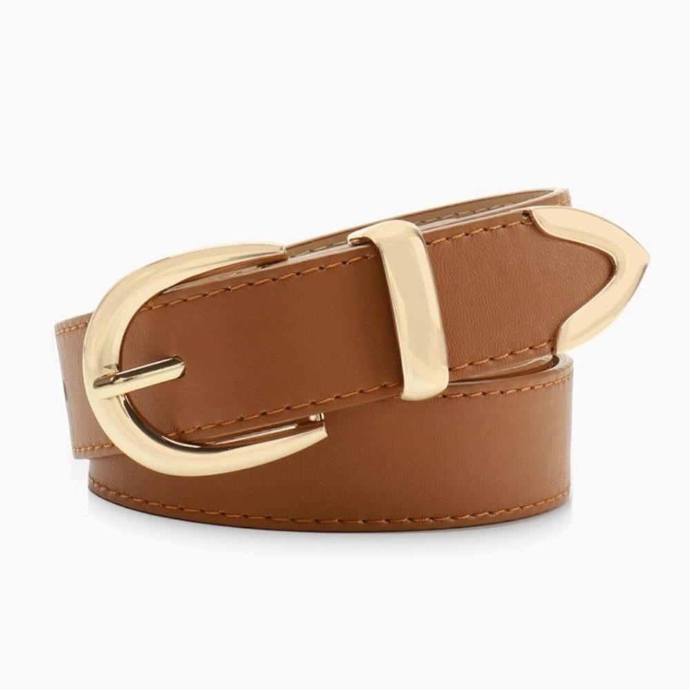 Metal PU Leather Belt Pin Buckle Trousers Belt Cool Women Waistband  Male