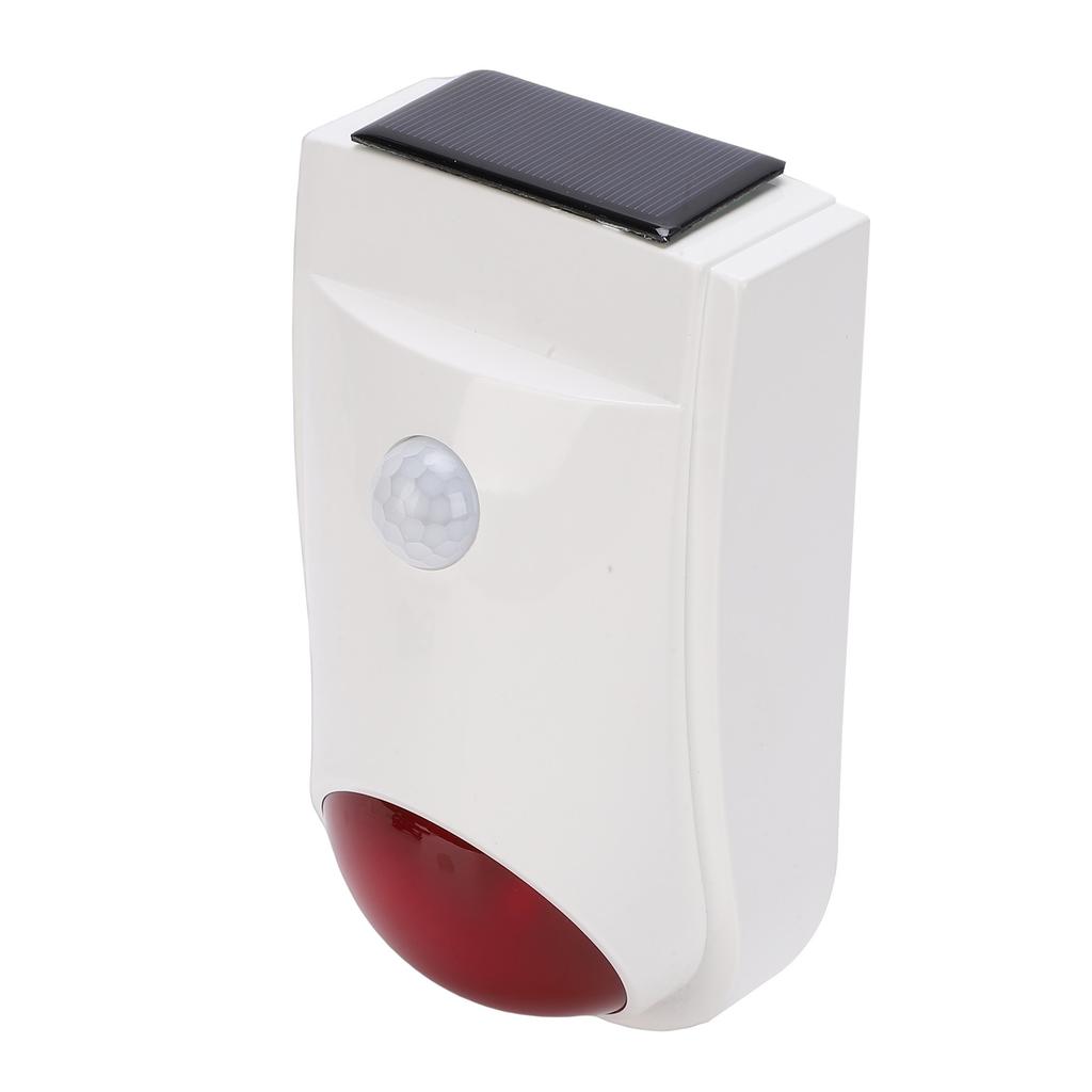 Solar Infrared Sound Light Alarm Custom Voice Input 110dB Waterproofing Wireless Motion Sensor Siren for Home Security