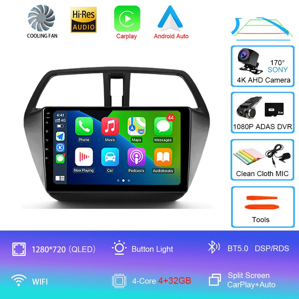 Android 14 Video Player For Suzuki SX4 S-Cross 2014 2015 2016 2017 Car Radio Multimedia Stereo GPS WIFI+4G Wireless Carplay Auto
