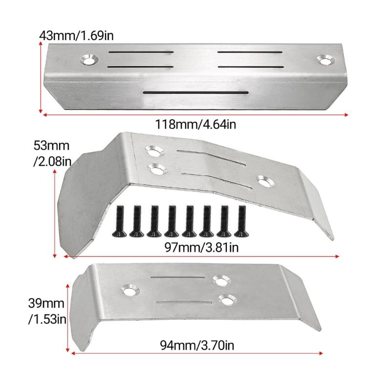 Remote Control Model Stainless Steel Skid Plate Chassis for Mini Maxx Toy Collection Kits for Remote Control Car Upgrade