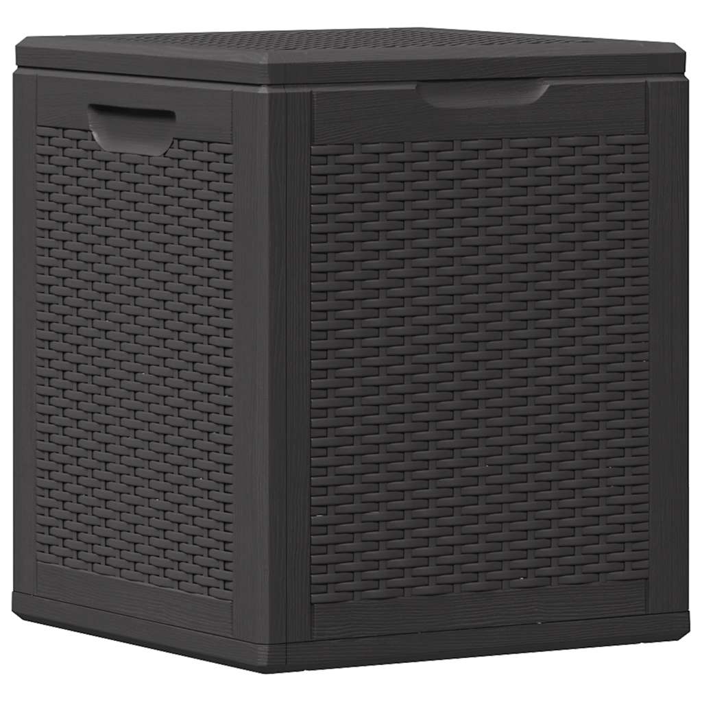 Garden Storage Box 90 L Black PP Rattan