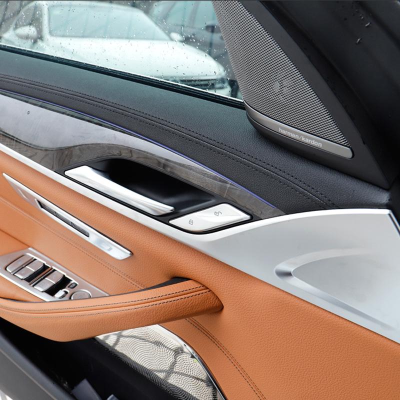 2 st Krom ABS Bil Interiör Dörrlås Knapp Panel Cover Trim Dekal Dekoration Auto Tillbehör För BMW 5-serie G30