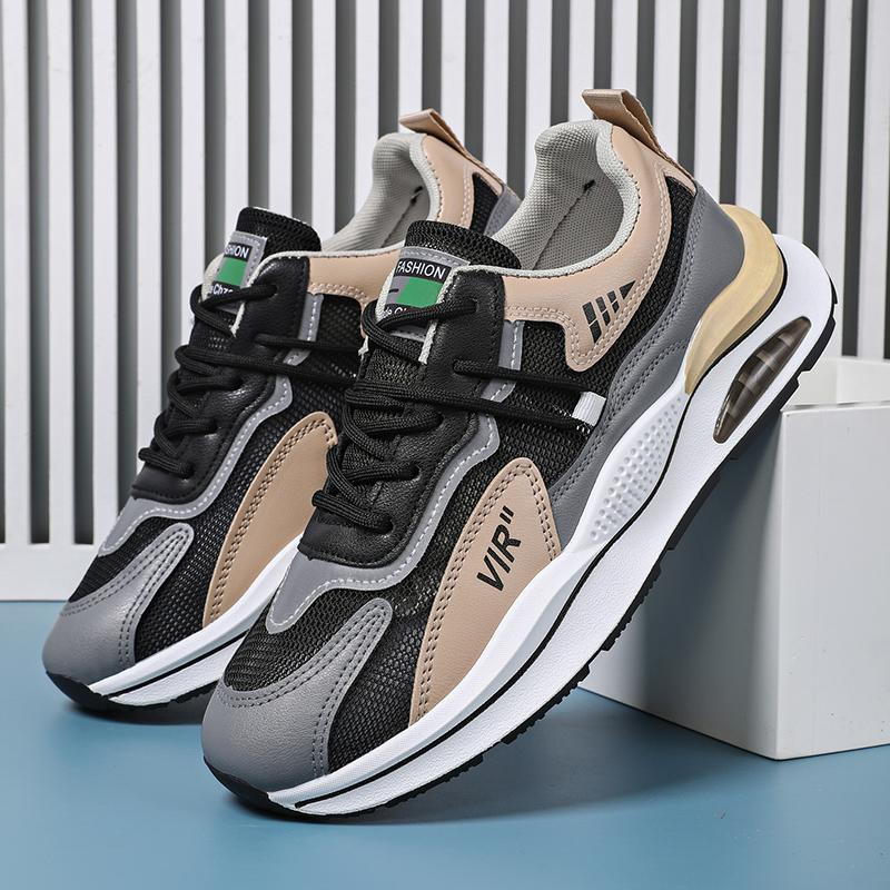 Summer Men's Shoes New Breathable Mesh Sports Running Casual Height Increasing Trendy Shoes Rubber Sole EVA Pad Men's Sneakers