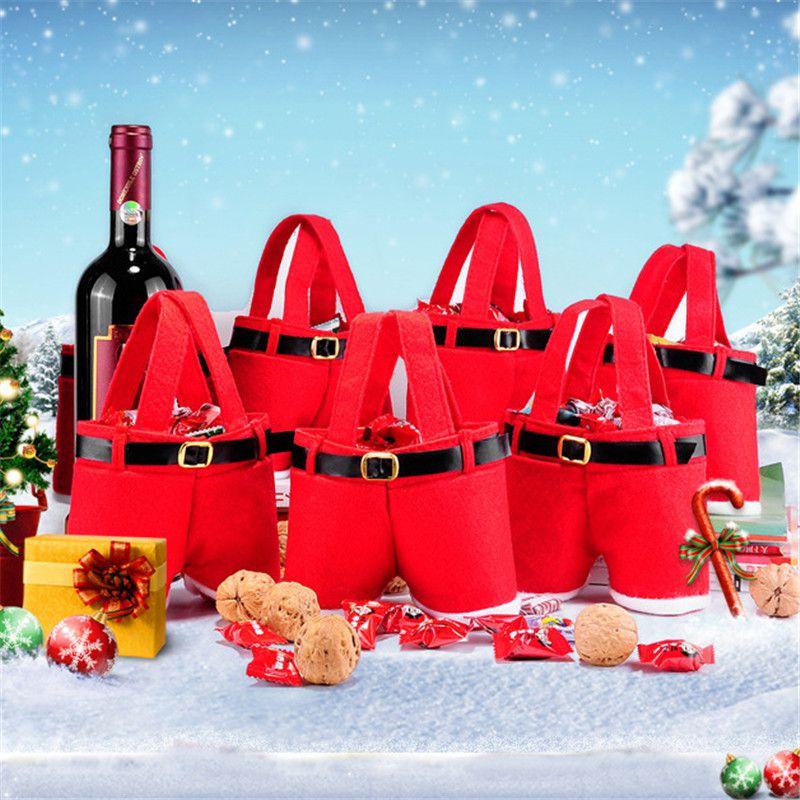 Santa Claus Pants Shaped Christmas Candy Gift Bag For Joyful Holiday Celebrations**