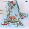 Chiffon Floral Elegant Scarves Silk Scarf Fashion Women Flower Printed Long Soft Wrap Scarf Simulation Silk Shawl Beach Scarf