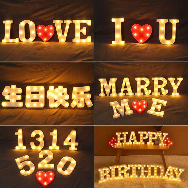 "Romantic LED Letter Lights: Perfect for Proposals, Birthday Decorations, and Event Styling"