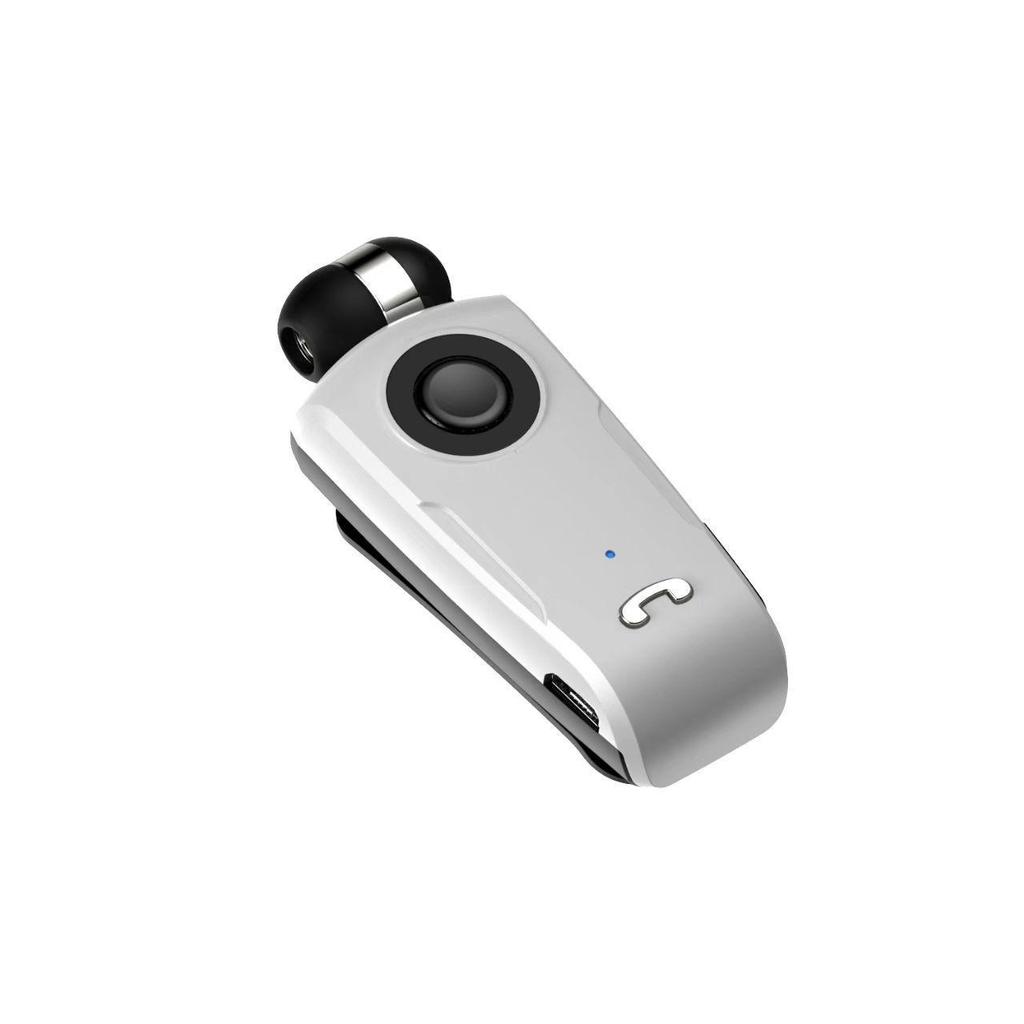 Clip-On Bluetooth Headset with Digital Display, Stereo Sound, Long Battery Life, and Retractable Cable