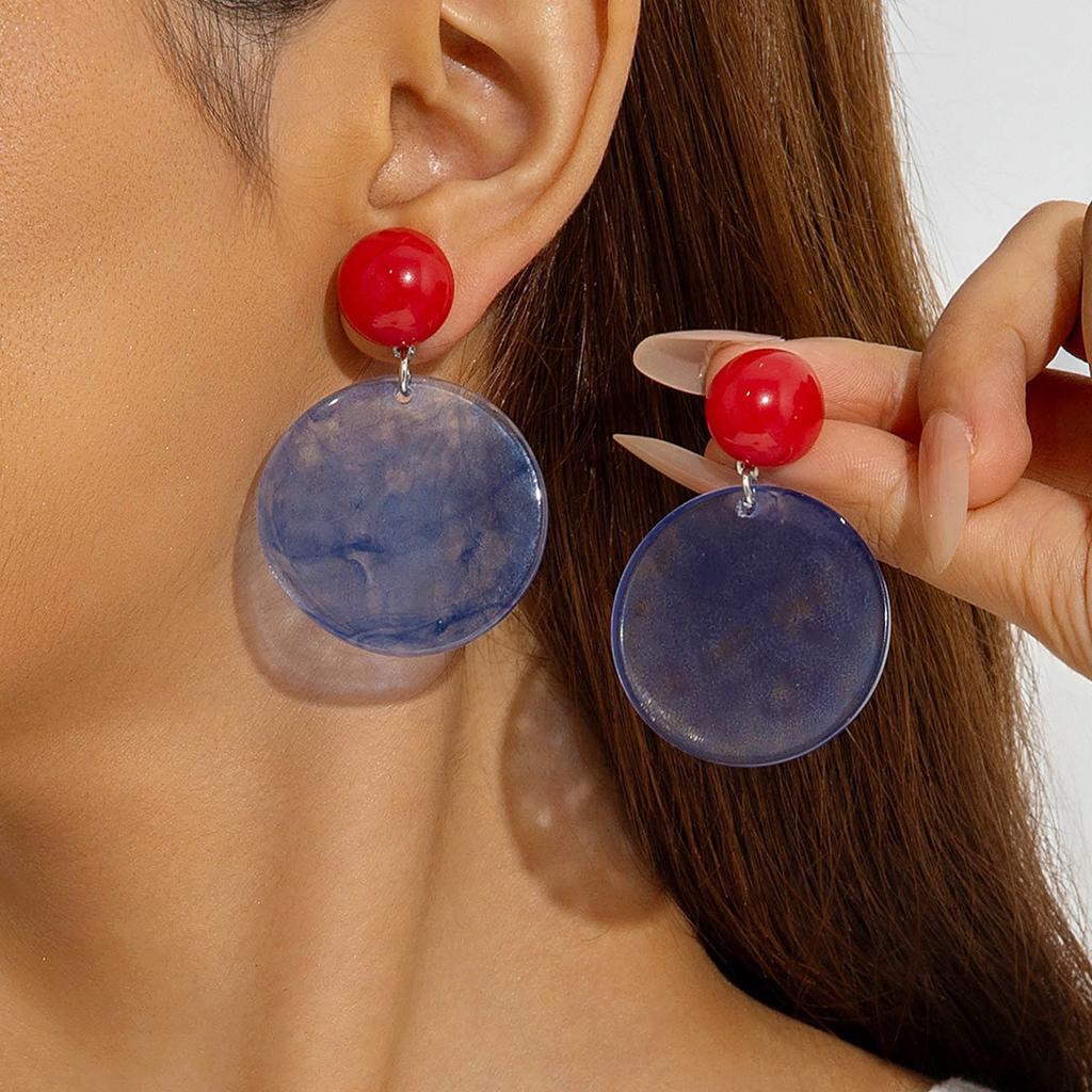 Accessories Bohemian blue tone flower earrings, geometric earrings earrings for women