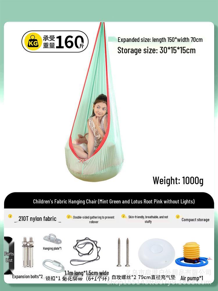 

Детское портативное подвесное кресло-гамак из парашютной ткани с надувной подушкой для использования в помещении/на улице