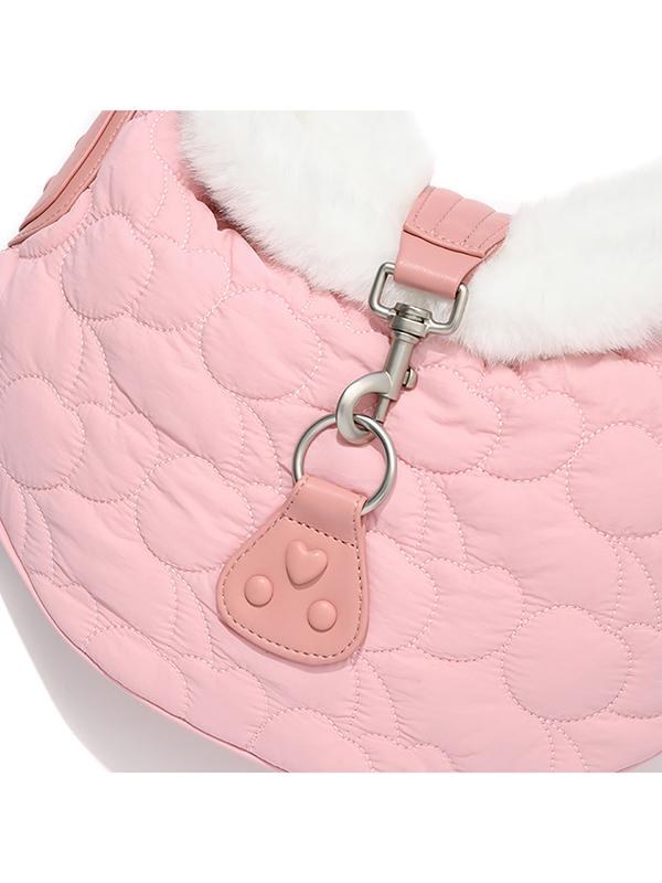 Kirsh Cherry Quilted Fur Handbag [Pink]