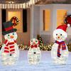 3Pcs Lighted Snowman Christmas Garden Decoration With LED Light Glowing Snowman Xmas Home Outdoor Yard Decorations Ornament