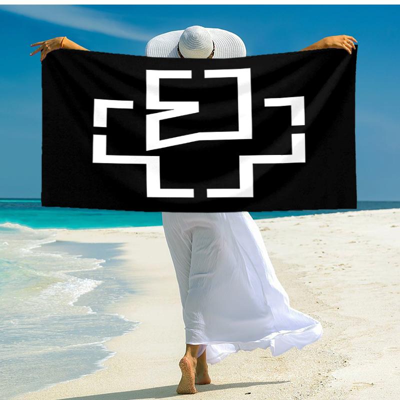 1pc Rammstein2 Beach Towel, Comfortable and Thick, and Swimming/Bath/Picnic/Camping Towel, Suitable for Seaside Beaches
