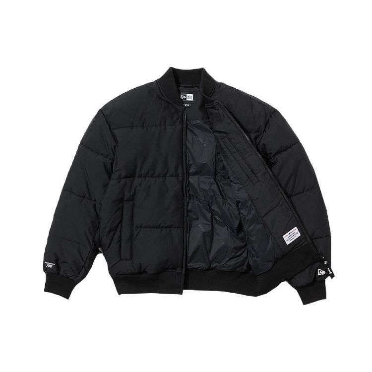 New Era × MLB New York Yankees Stile Coreano Minimalista Logo Ricamato Invernale Caldo con Zip Giacca in Cotone Unisex Nero 12866555