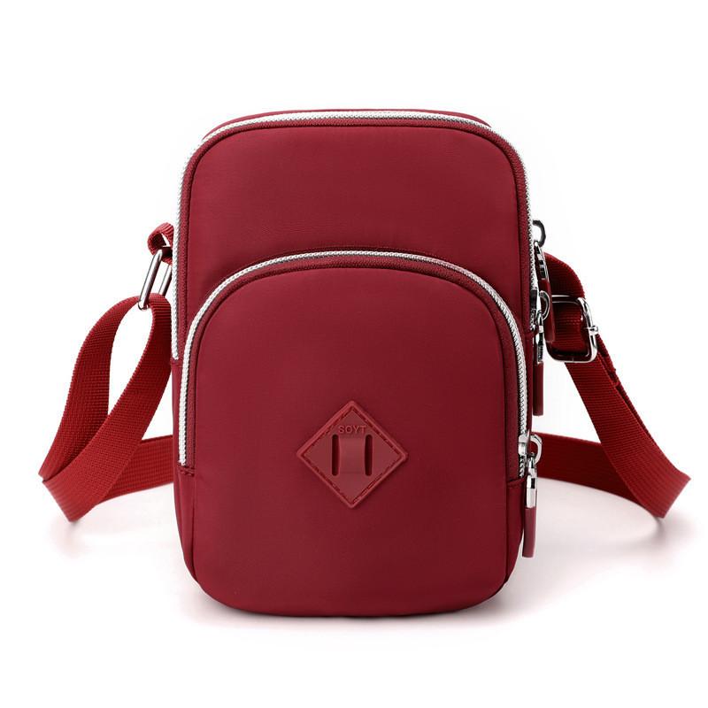 

Mini Messenger Phone Bag For Women Stylish Urban Design In Deep Blue And Light Purple Wine Red