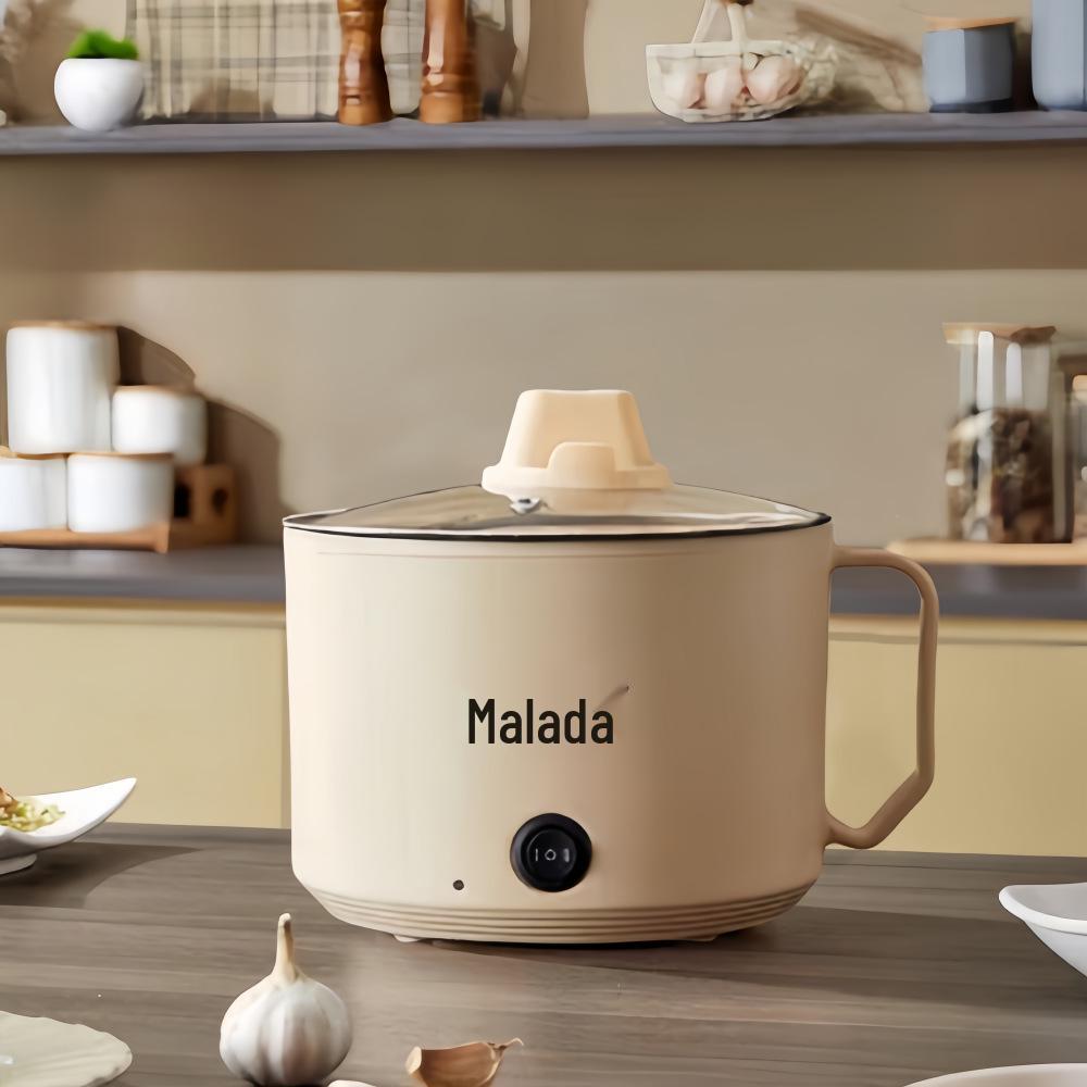 Compact Multifunctional Electric Cooker: Non-stick Mini Dorm Pot, Electric Steamer, Noodle Cooker, and Frying Pan.