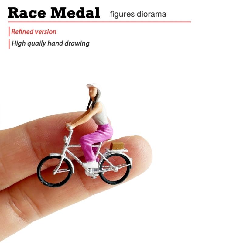 Handgefertigtes 1/64 Radfahrer-Figurenset Mit Realistischen Posen Detailliertes Miniatur-Radfahrer-Ornament Für DIY-Szenenbau