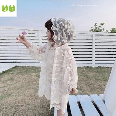 Abbigliamento per protezione solare da ragazza Giacca in pizzo resistente ai raggi UV Abbigliamento da spiaggia Camicia per aria condizionata per bambini